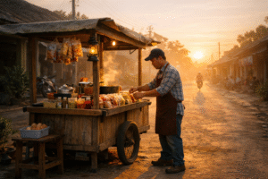 Memulai usaha kecil dengan semangat dan kerja keras sebagai langkah awal menuju kesuksesan dalam hidup.