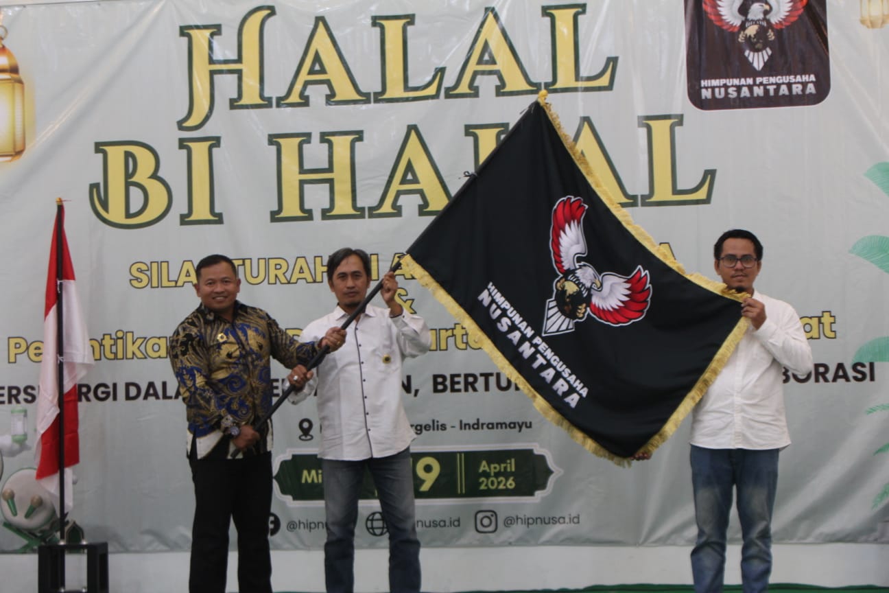 Pelantikan Teguh sebagai Ketua DPW HIPNUSA DKI Raya di Holyland Haurgeulis Indramayu pada 19 April 2026 bersama pengurus dan anggota