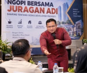 Juragan Adi menjadi narasumber NGOPI Ngobrolin Properti di Yogyakarta membahas bisnis properti, investasi, developer, dan peluang kolaborasi.